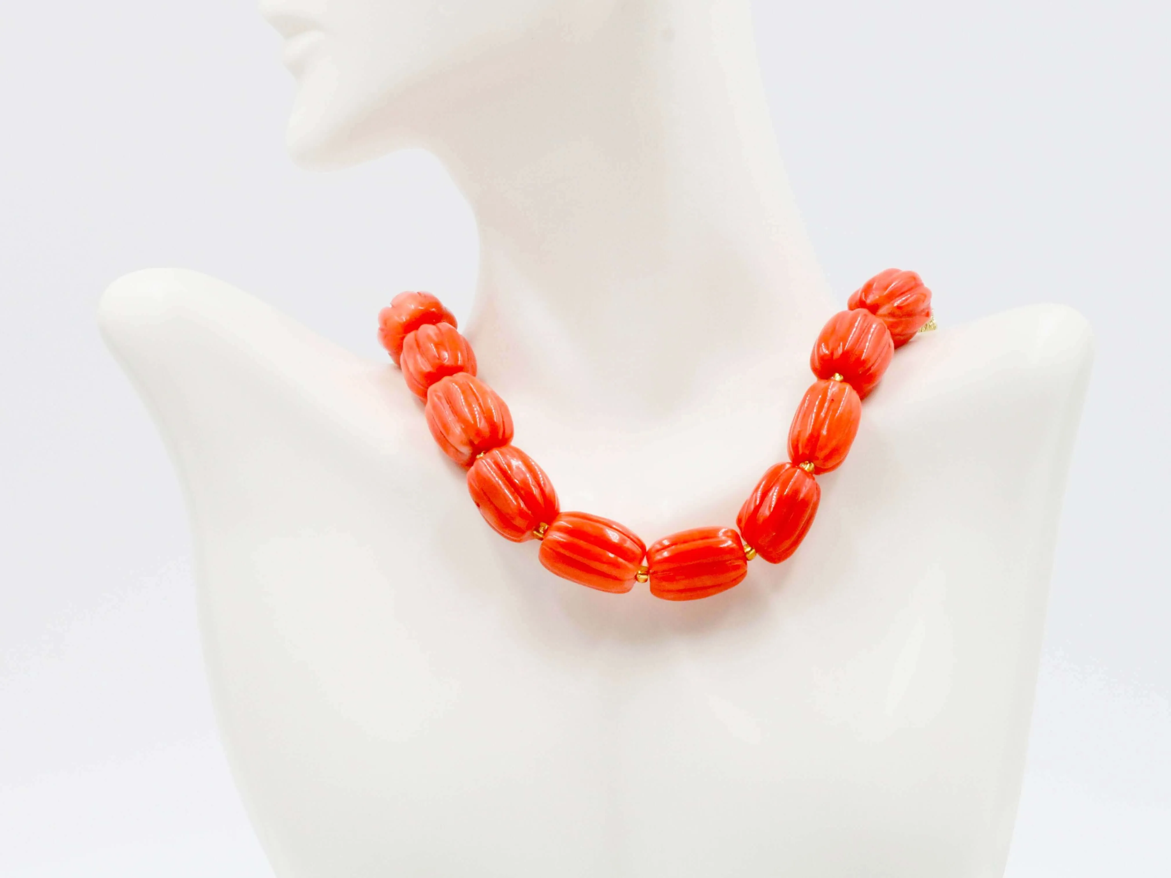 Natural Orange Coral Beads Orange Coral Gemstone Large Pumpkin Shaped Coral Beaded Strand Unfinished Strand Coral Gemstone Beads 6142910