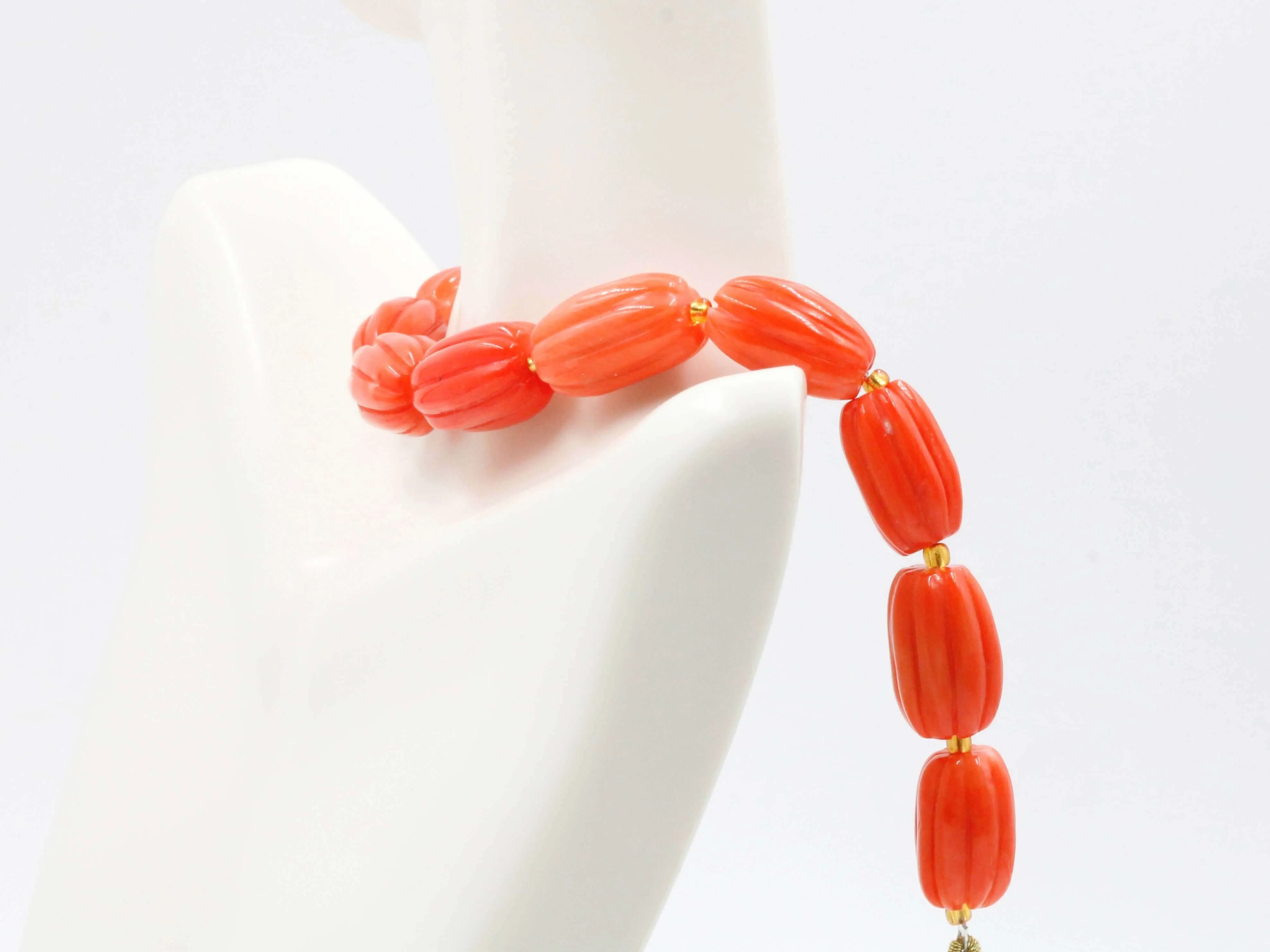 Natural Orange Coral Beads Orange Coral Gemstone Large Pumpkin Shaped Coral Beaded Strand Unfinished Strand Coral Gemstone Beads 6142910