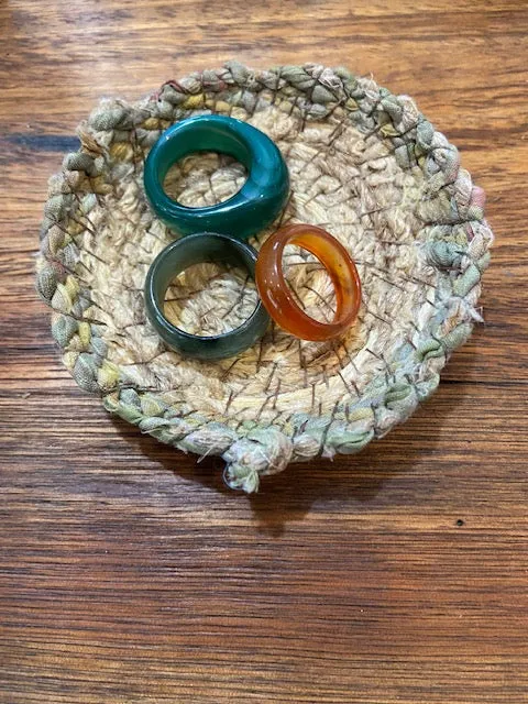 Natural Stone Agate Rings