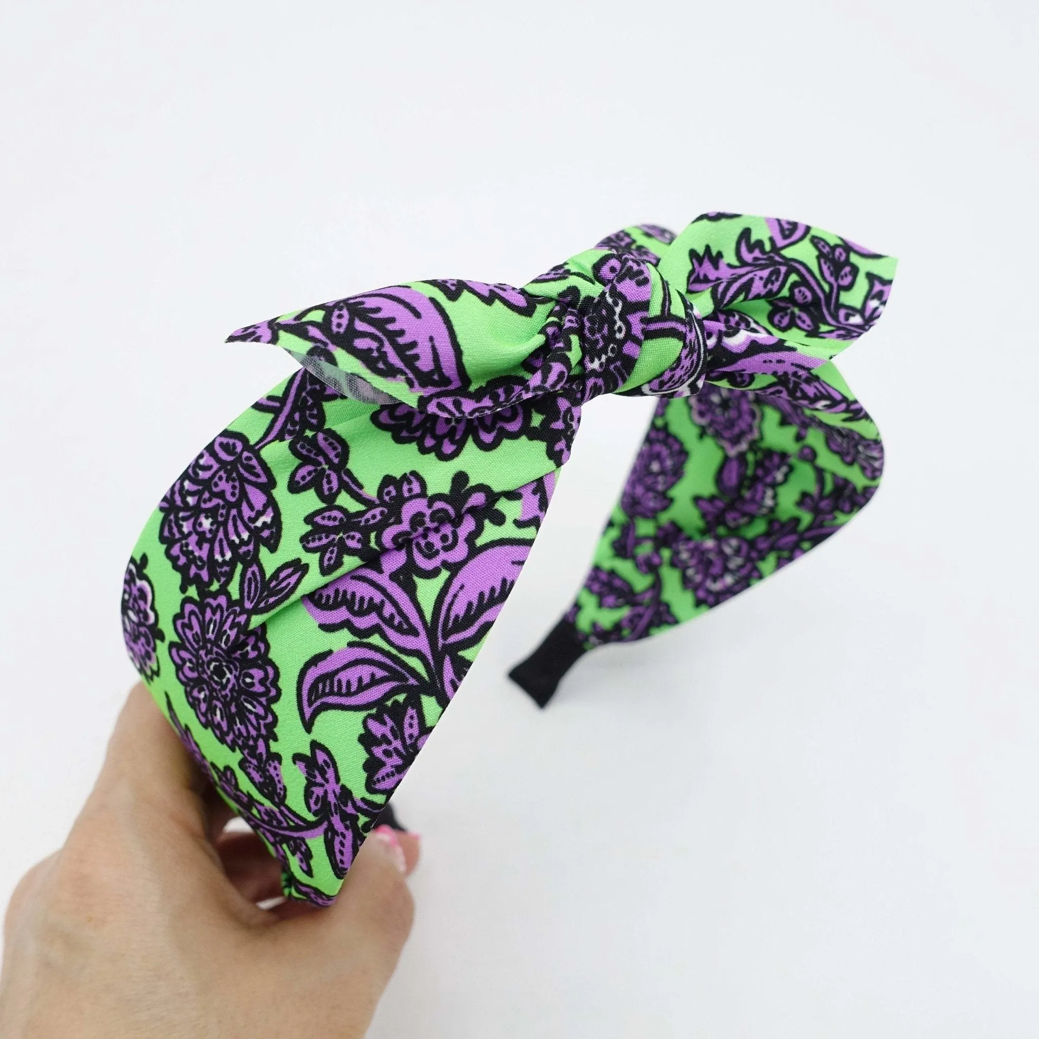 neon bow knot headband floral print hairband Summer headband for women