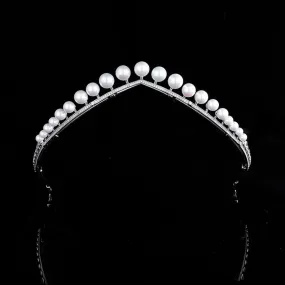 New crown pearl zircon crown wedding headdress wedding dress accessories princess crown party head jewelry HT020393