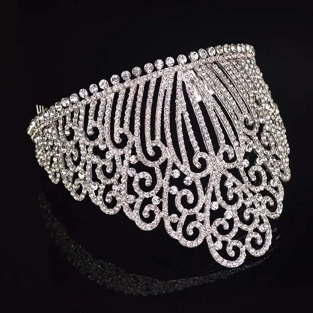 New Sparkling Crystal Tiara Luxury Wedding Headdress