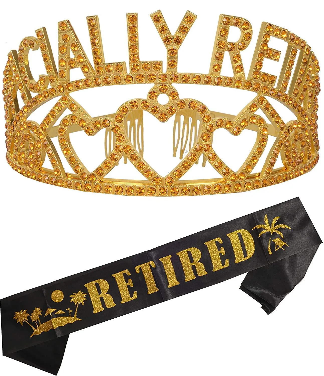 Officially Retired Retirement Party Set Gold, Officially Retired Tiara/Crown, Retirement