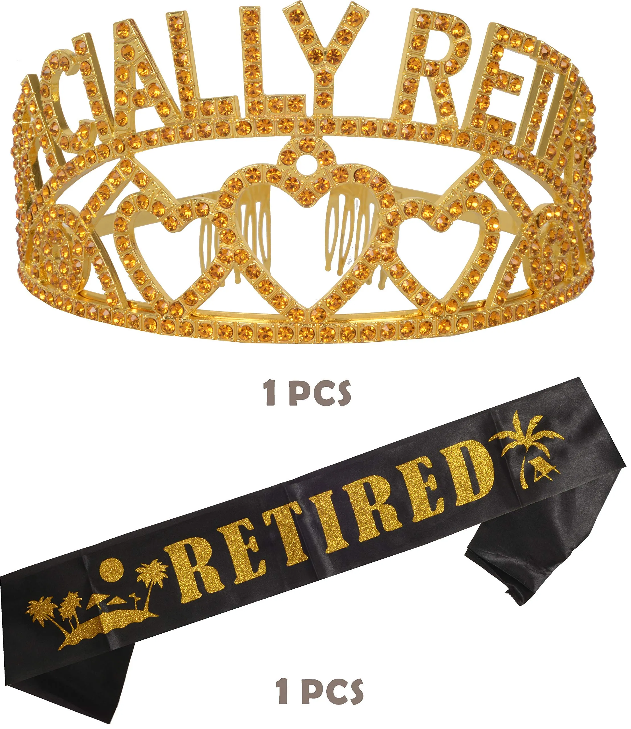 Officially Retired Retirement Party Set Gold, Officially Retired Tiara/Crown, Retirement