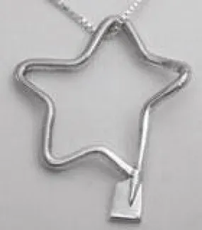 Open Free Form Star with Petite Rowing Oar Blade Pendant