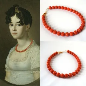 Orange Coral Beaded Necklace - Large