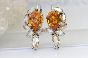 ORANGE GOLD EARRINGS