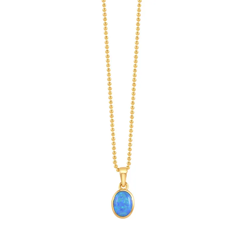 OVAL CZELLINE OPAL NECKLACE