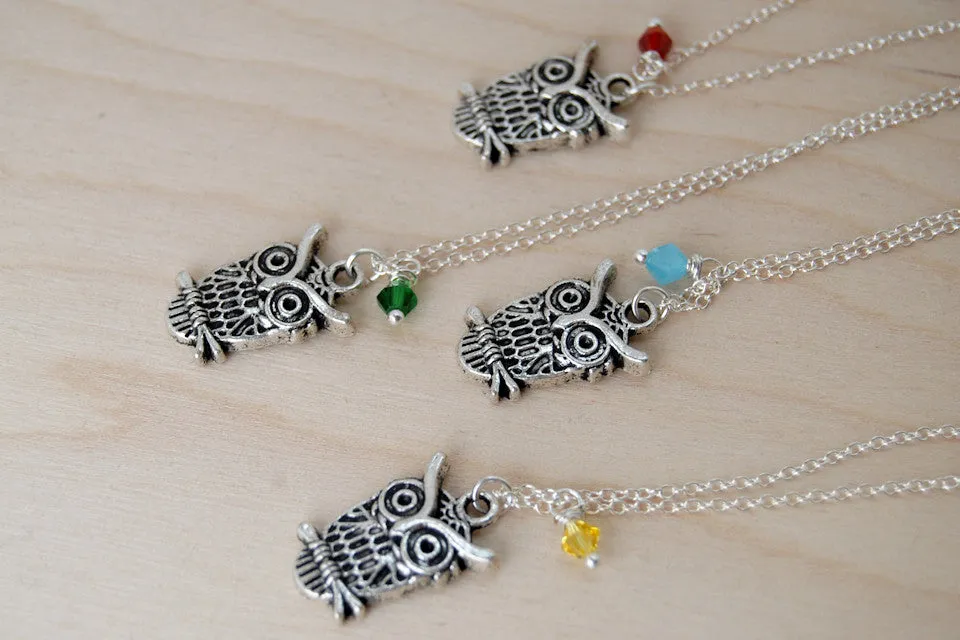 Owl BFF Necklace (Sold Singly) | Silver Owl Charm Necklace | Best Friend Jewelry