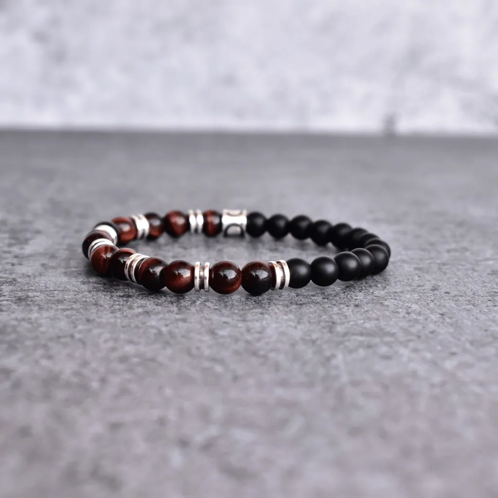 Passion - Red Tiger Eye and Black Onyx Bracelet