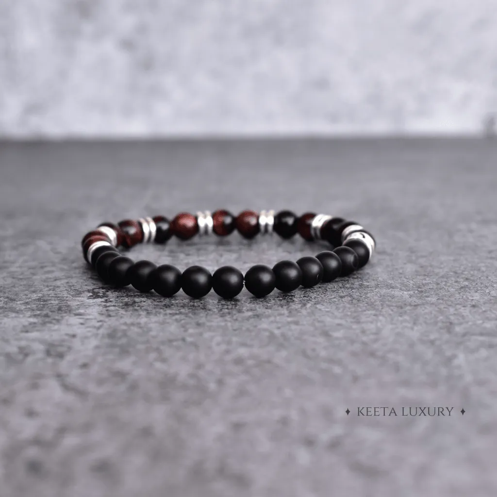 Passion - Red Tiger Eye and Black Onyx Bracelet