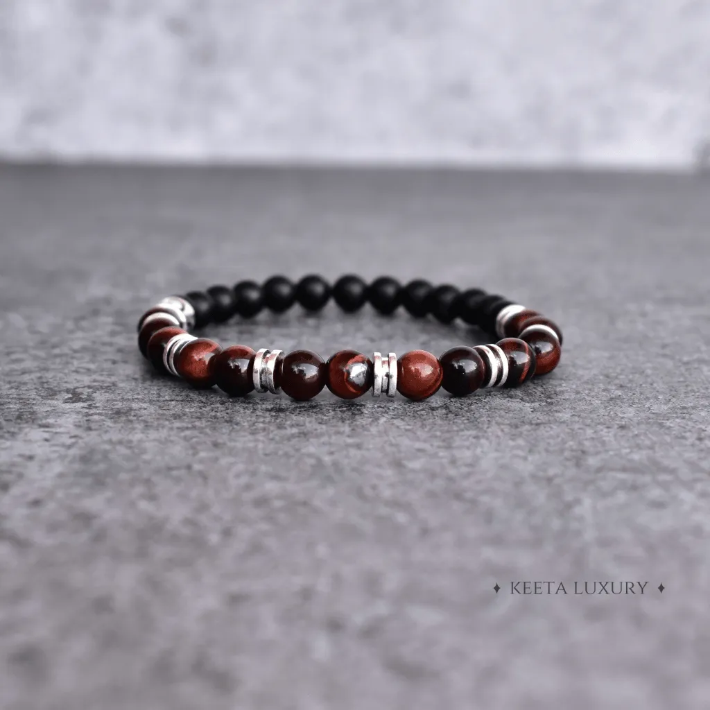 Passion - Red Tiger Eye and Black Onyx Bracelet