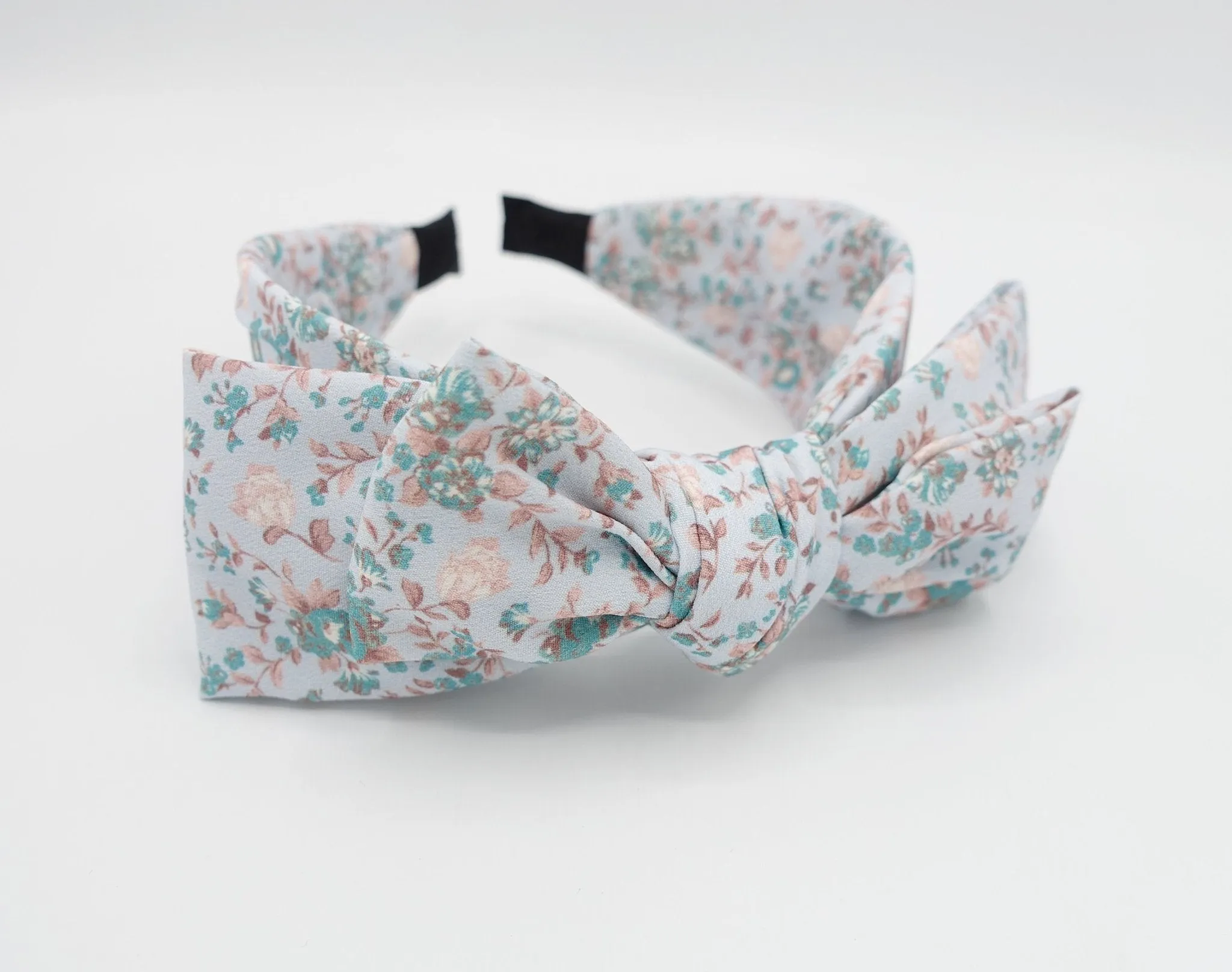 pastel floral bow headband tiny floral hair accessory for women