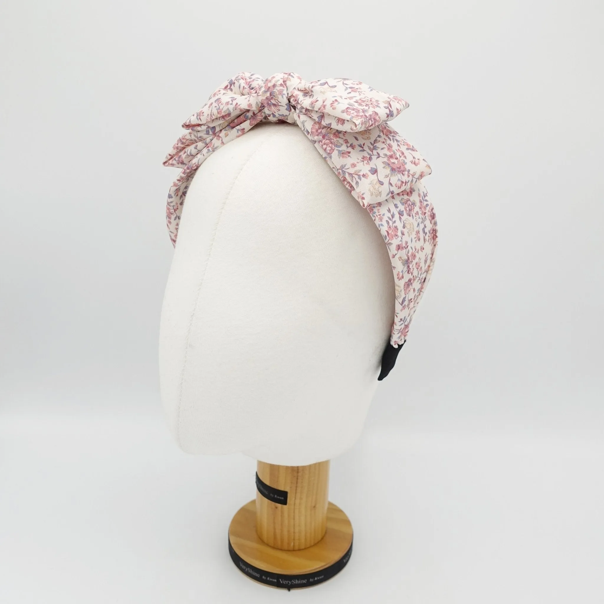 pastel floral bow headband tiny floral hair accessory for women