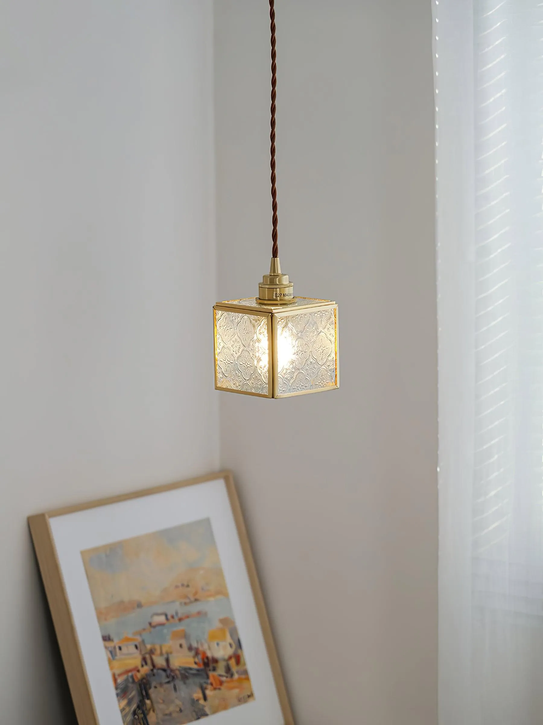 Patterned Glass Pendant Lamp