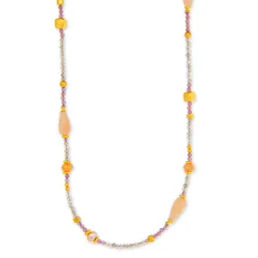 Peach Moonstone Beaded Necklace