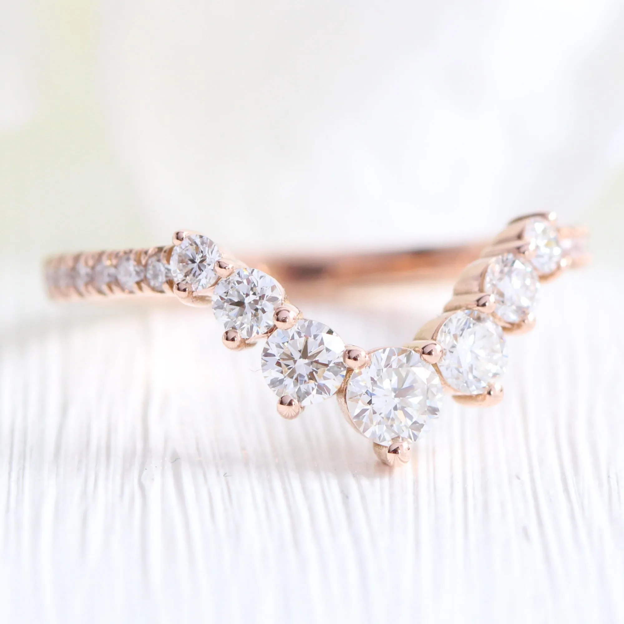 Pear Diamond Halo Pave Ring Set w/ Lab Diamond and Large 7 Stone Wedding Band