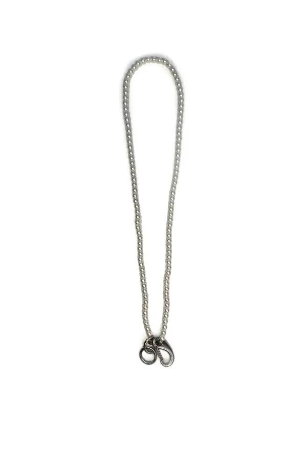 Pearl convertable choker necklace with carabiner