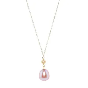 Pearl Drop Necklace - "Princess Pink"