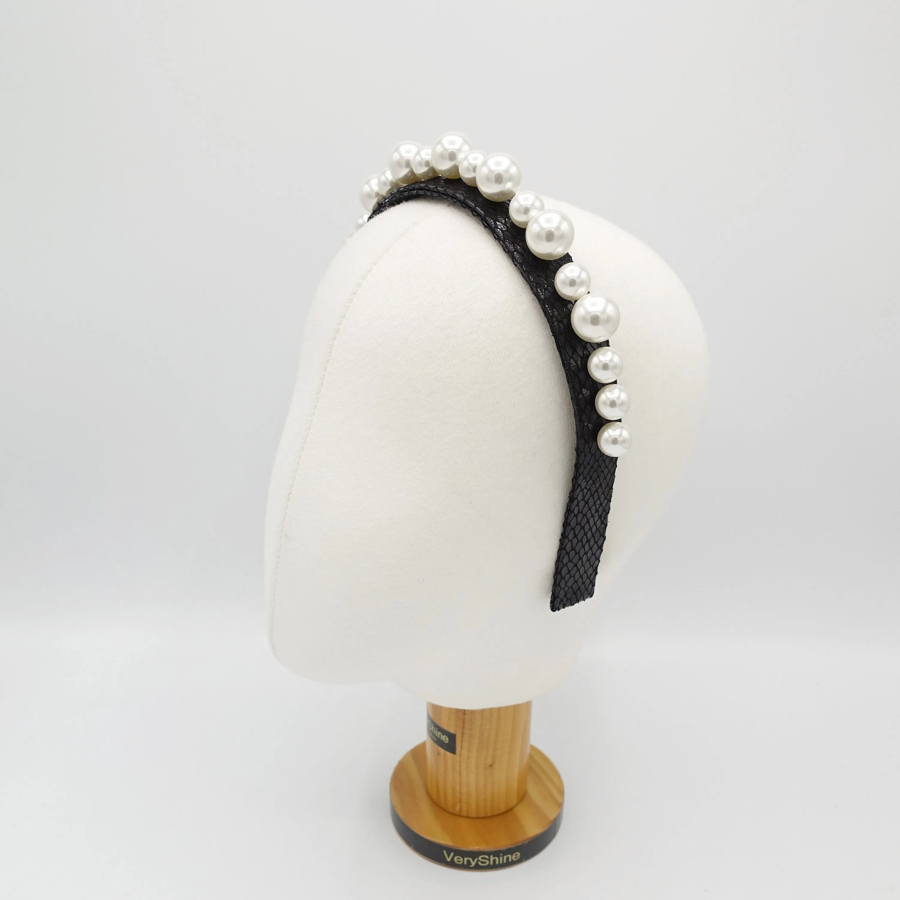 pearl leather headband