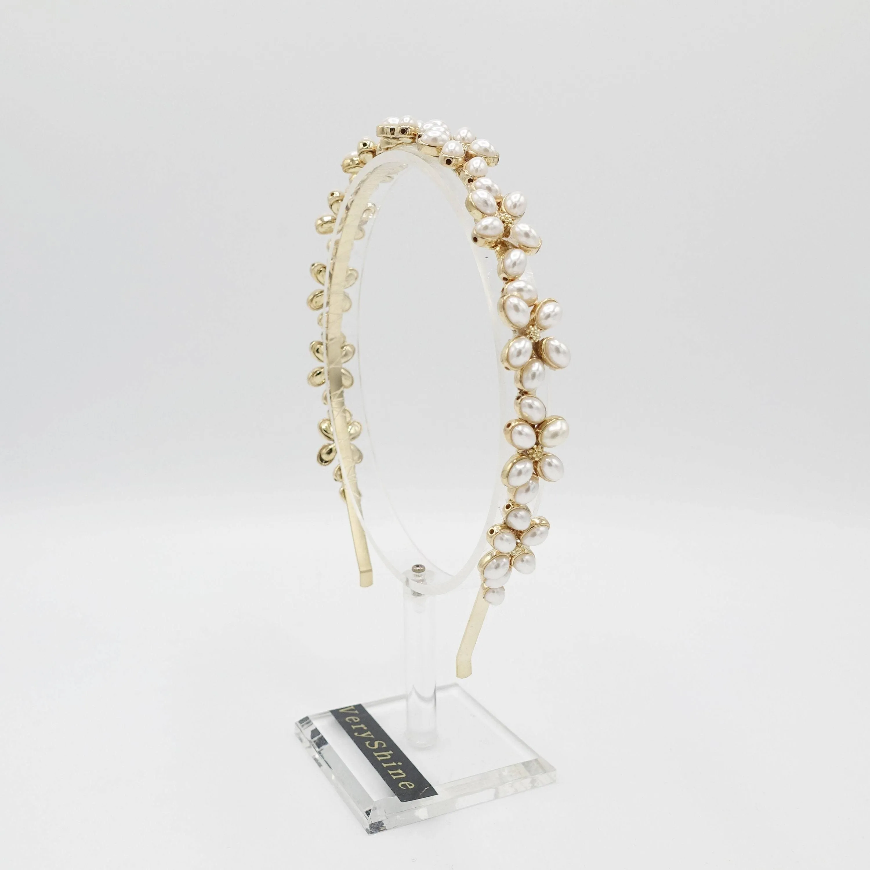 pearl petal headband bridal hairband