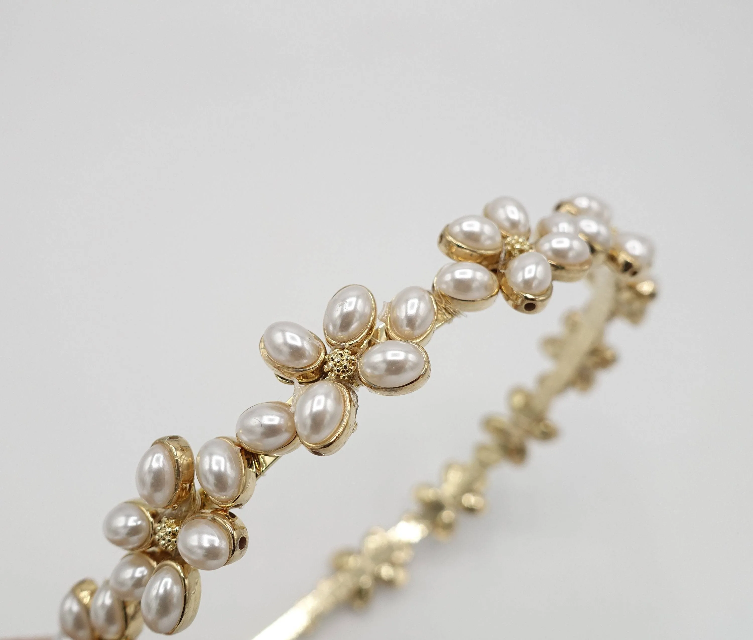 pearl petal headband bridal hairband