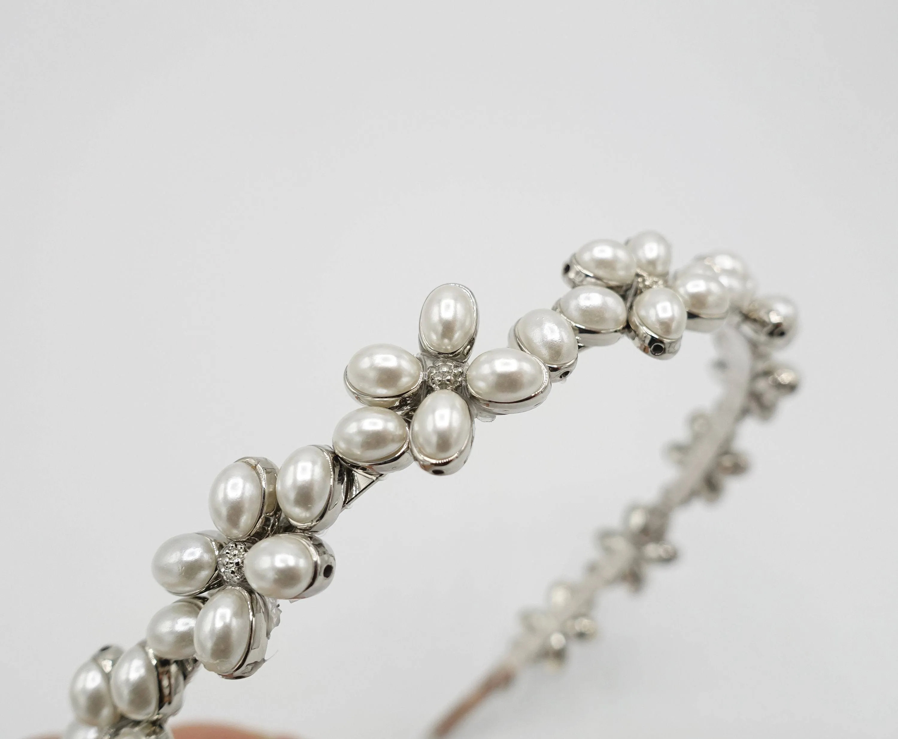 pearl petal headband bridal hairband