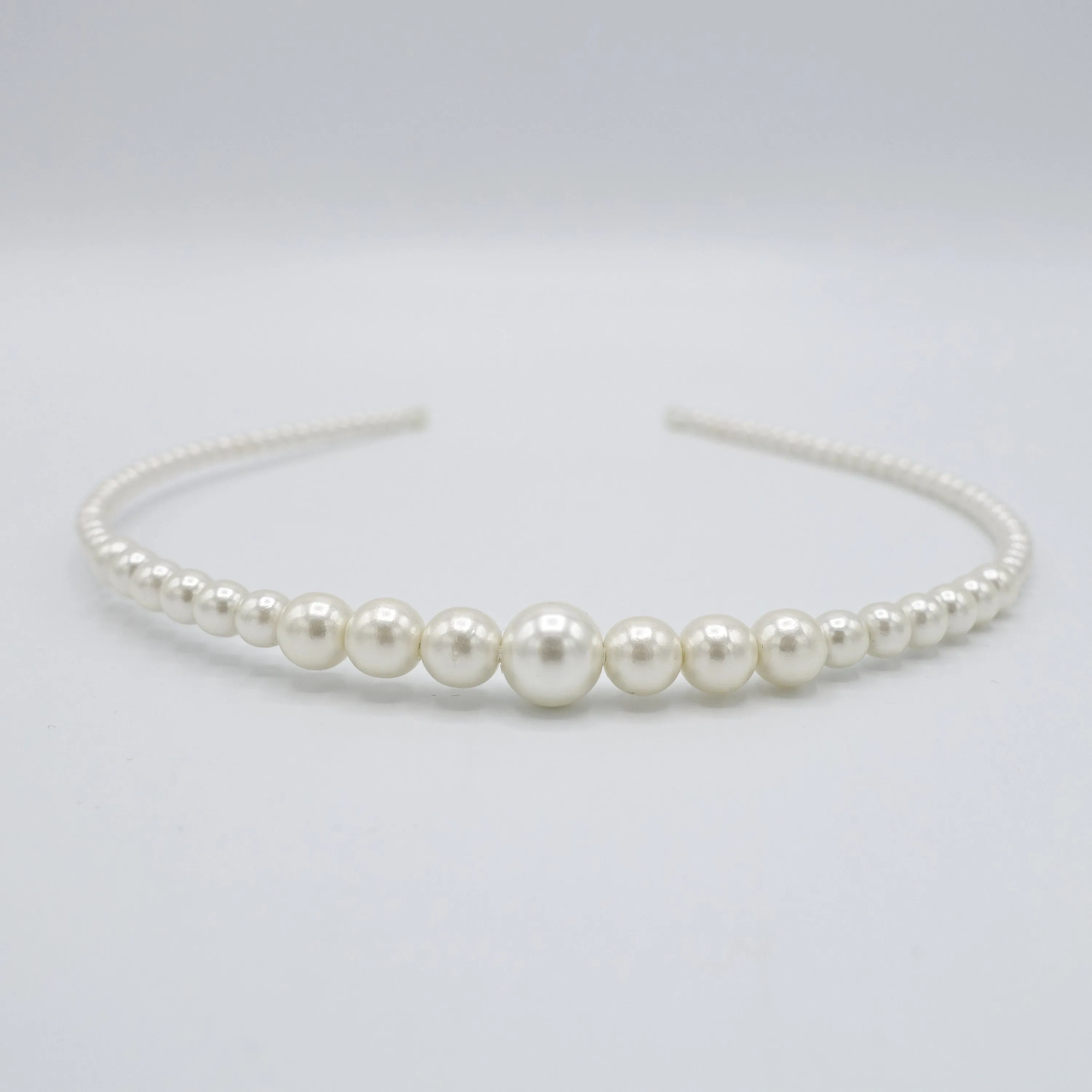 pearl thin headband graduated elegant hair accessory for women