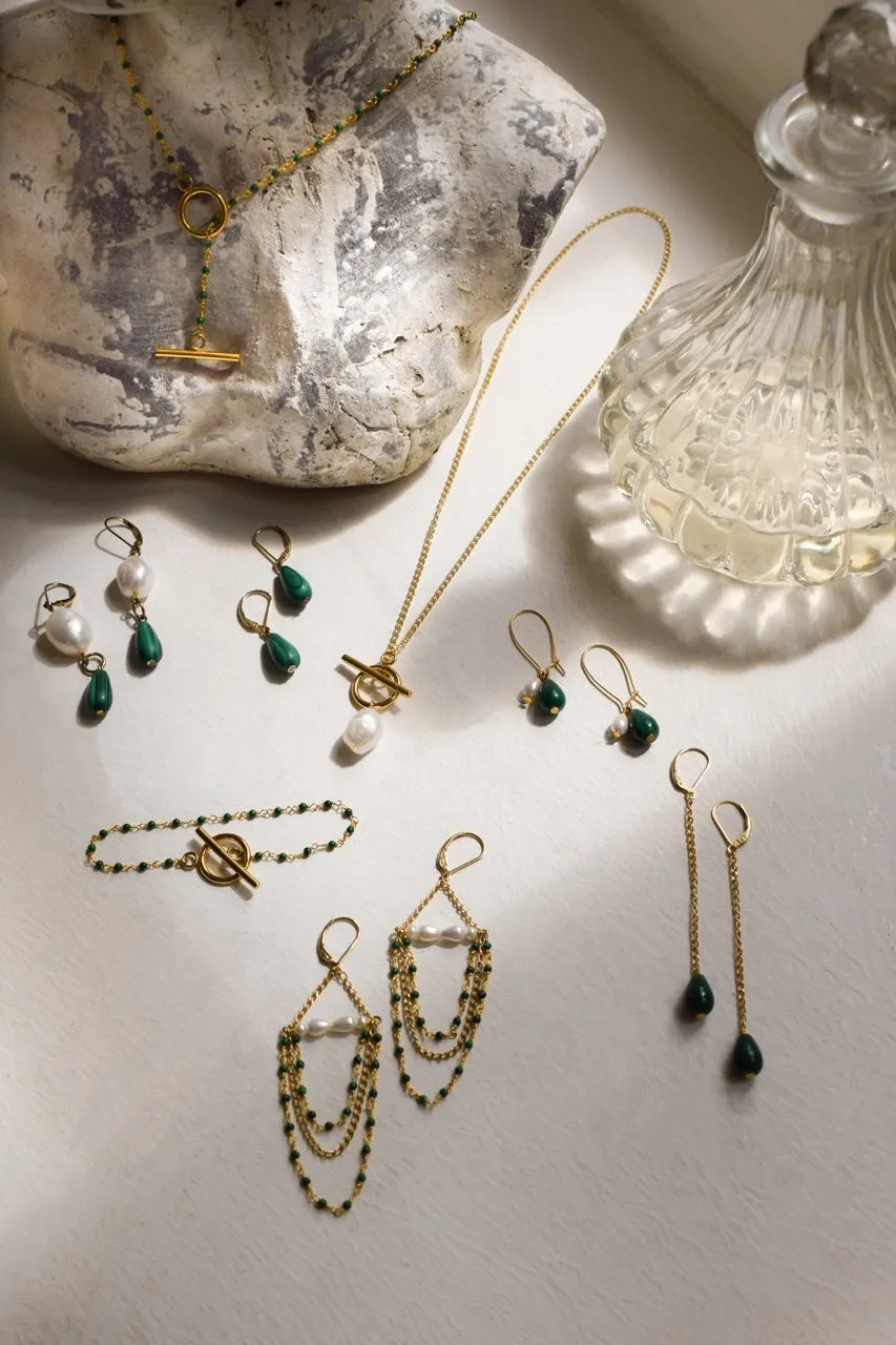 Penelope Malachite 3-in-1 Earrings