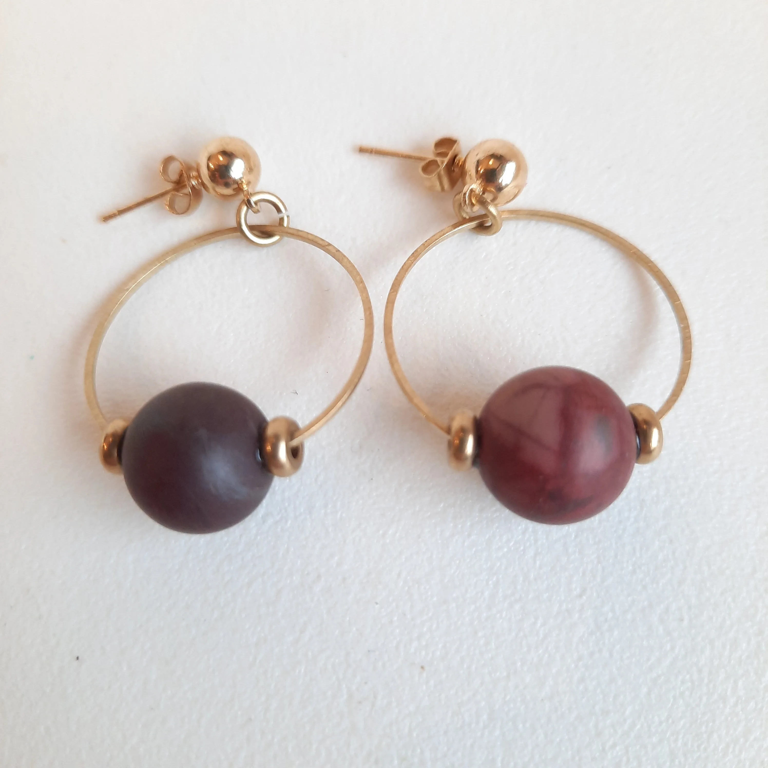 Permanent Baggage Gemstone Hoop Earrings