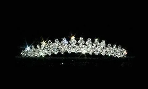 Petite Silver Crystal Rhinestone Graduated Tiara