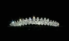 Petite Silver Crystal Rhinestone Graduated Tiara