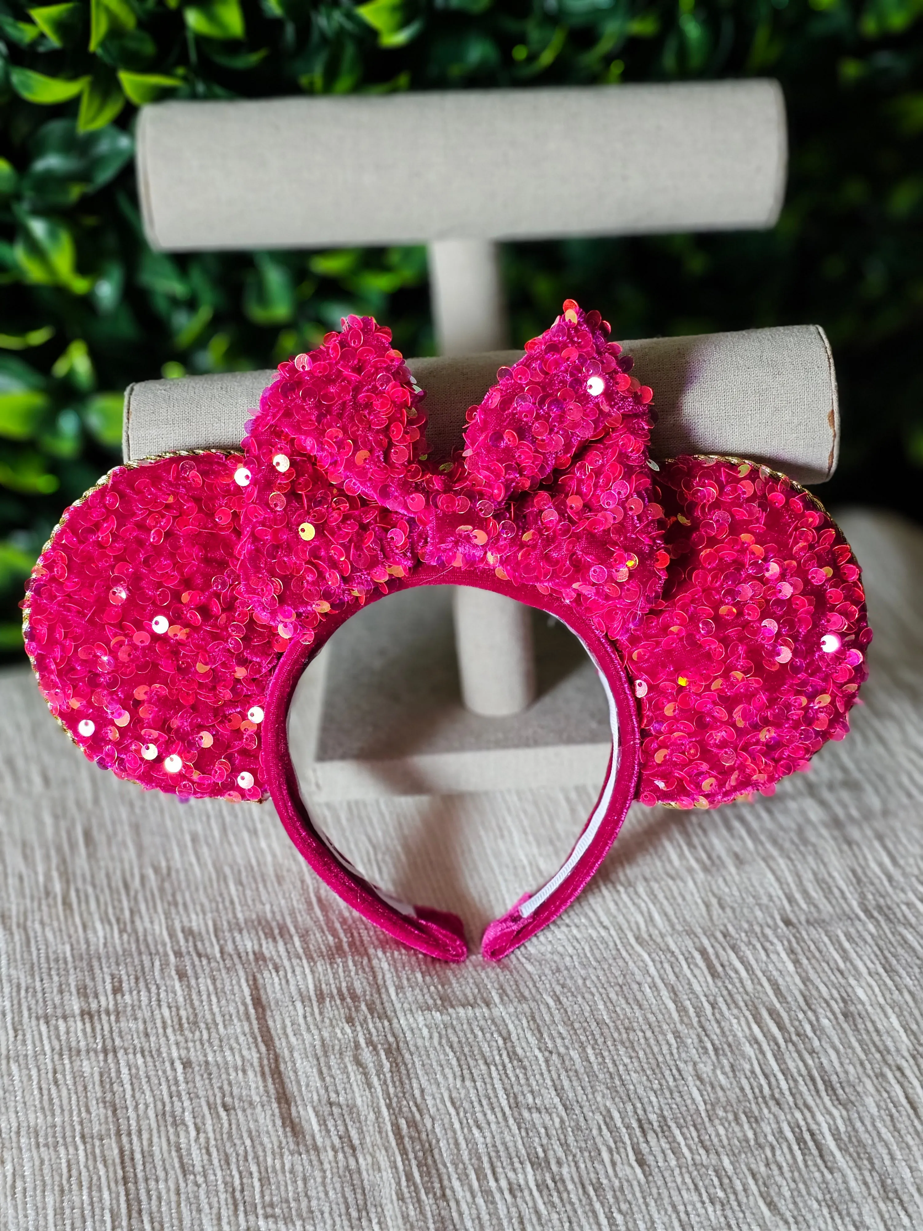 Pink sequins ear headband