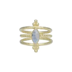 Pixie Gold Rainbow Moonstone Ring