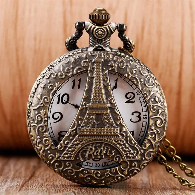 Pocket Watch Necklace Pendant Chain Unisex Gifts Clock cep saati