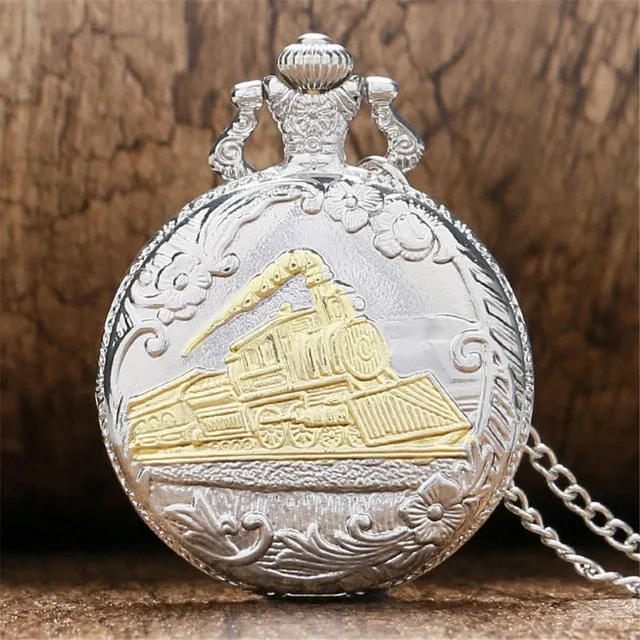 Pocket Watch Necklace Pendant Chain Unisex Gifts Clock cep saati