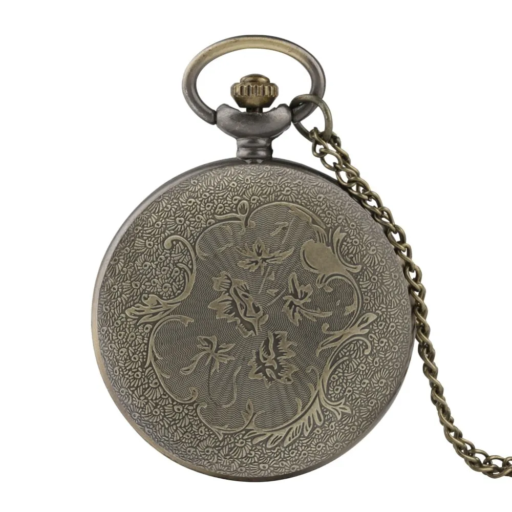 Pocket Watch Necklace Pendant Chain Unisex Gifts Clock cep saati