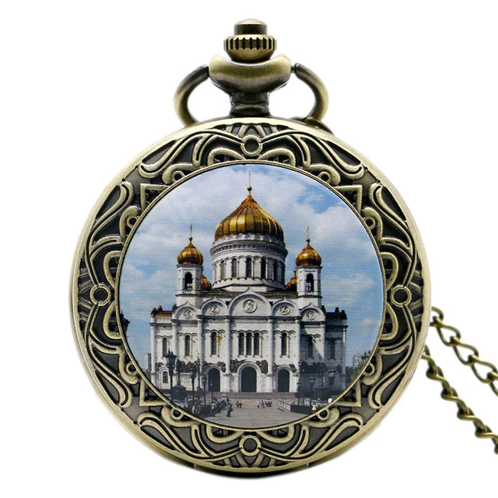 Pocket Watch Necklace Pendant Chain Unisex Gifts Clock cep saati