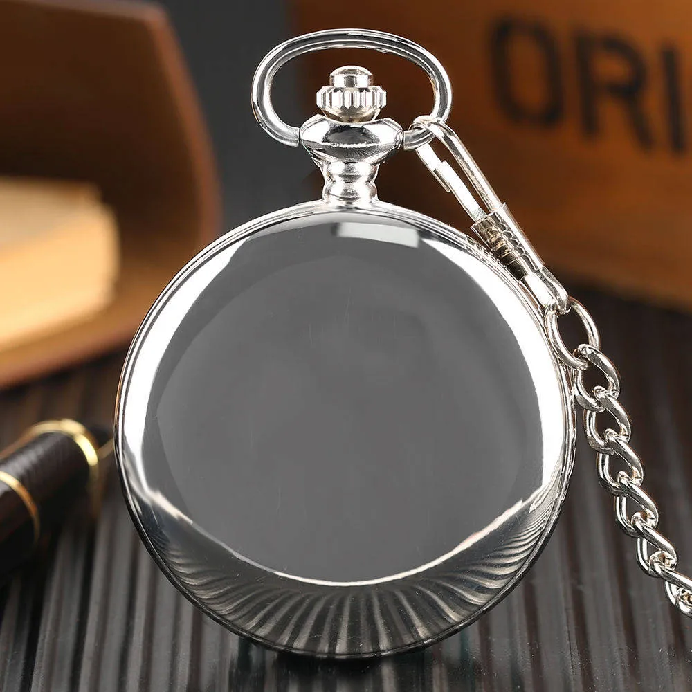 Pocket Watch Necklace Pendant Chain Unisex Gifts Clock cep saati