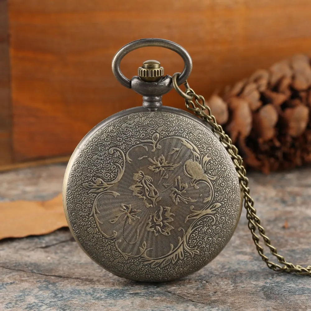 Pocket Watch Necklace Pendant Chain Unisex Gifts Clock cep saati