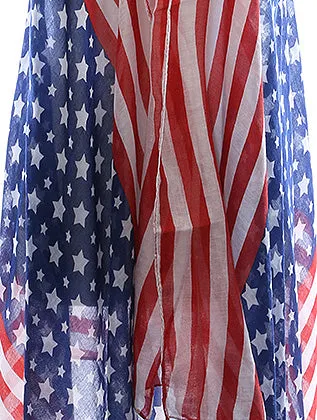 Presidential Records- American Flag Scarf Red White And Blue