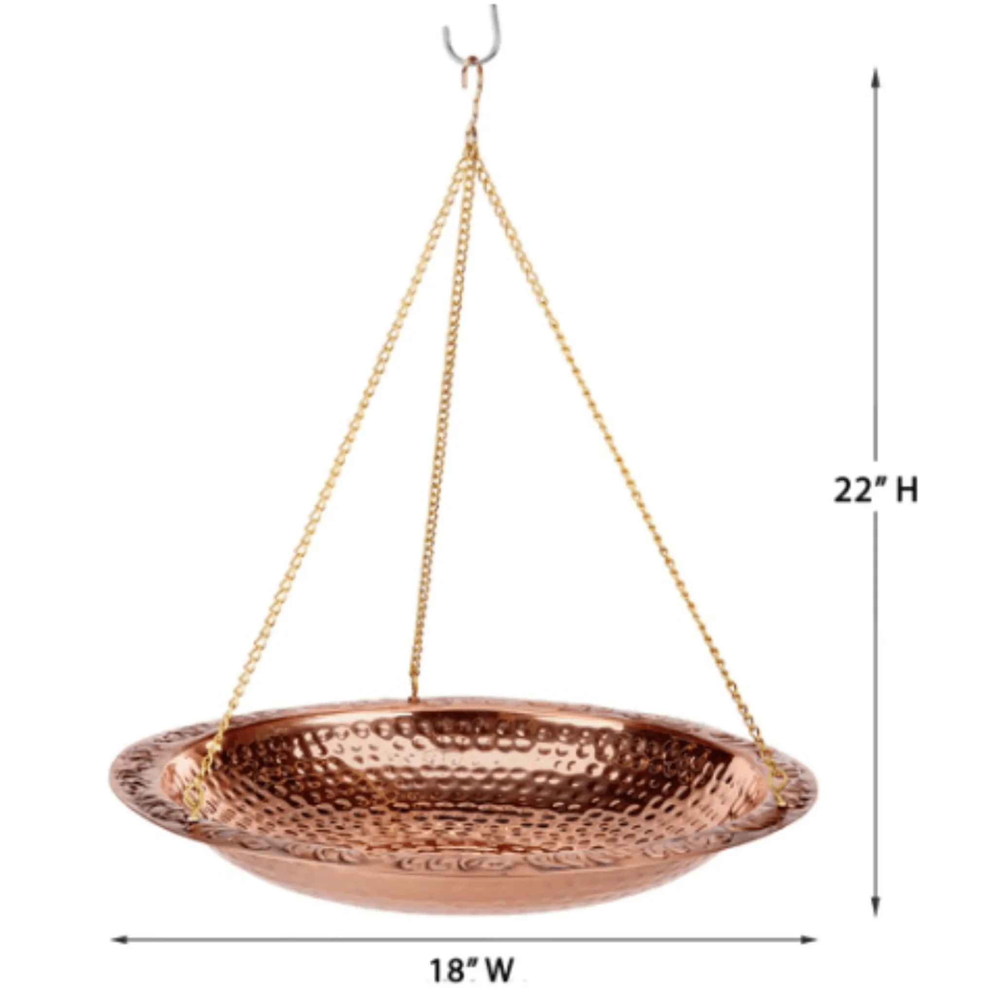 Pure Copper 18" Hanging Bird Bath