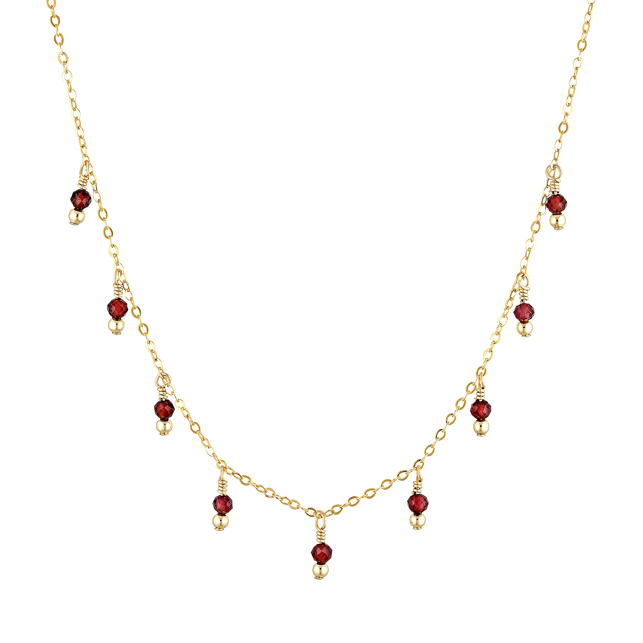 Rain Choker Necklace ~ Garnet