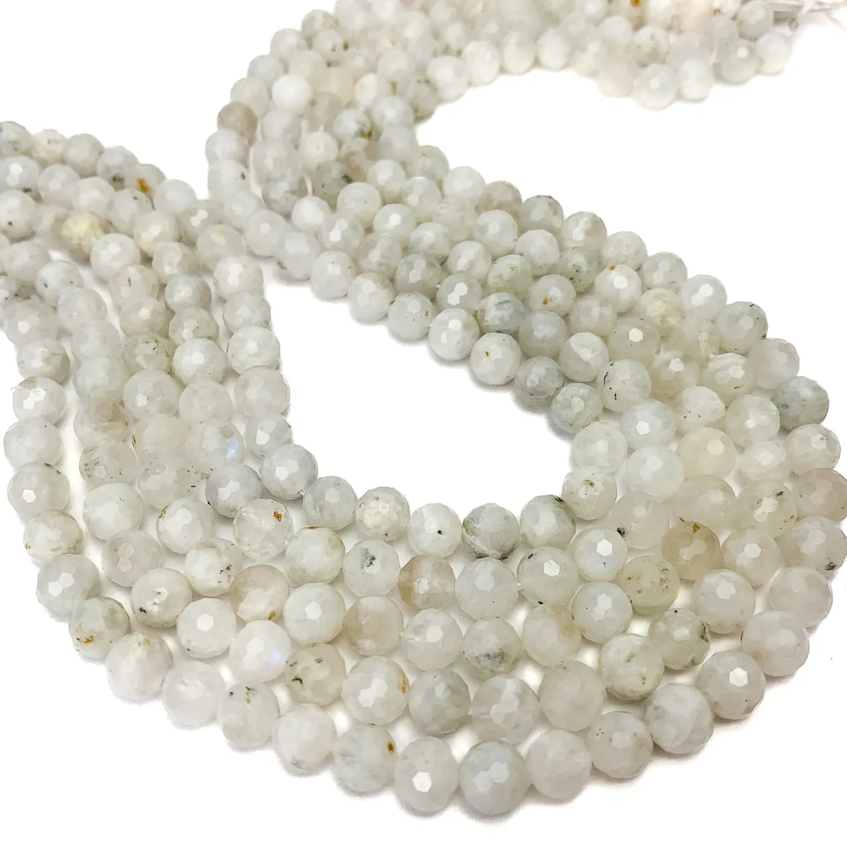 Rainbow Moonstone 7mm Faceted Rounds