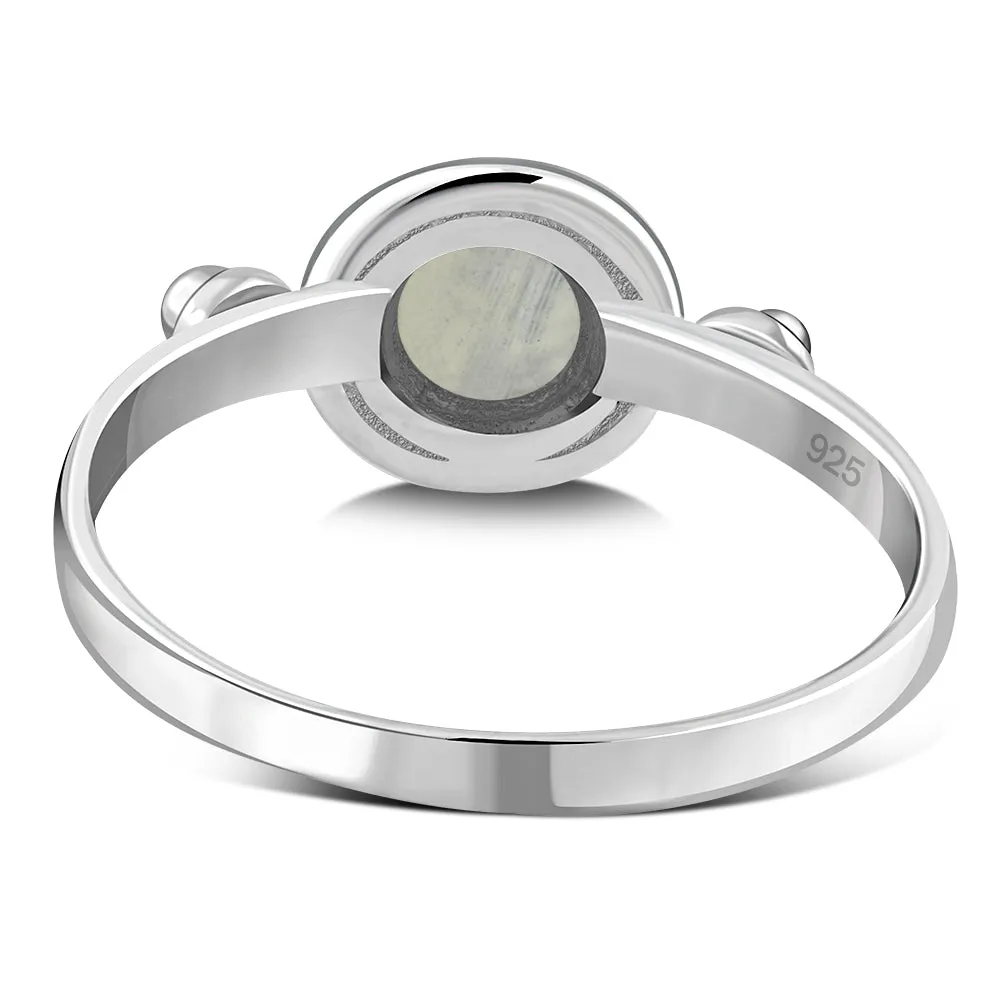 Rainbow Moonstone Silver Ring