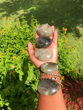 RARE Green Moonstone Palm Stone 2 1/2-3 Inch