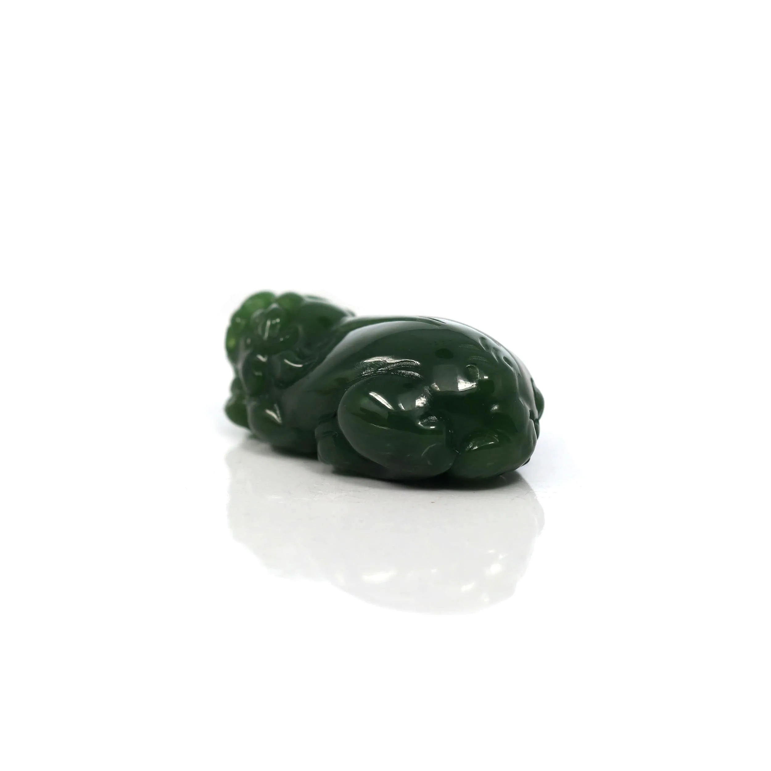 RealJade® Co. Pi Xiu Genuine Green Nephrite Jade PiXiu Pendant Necklace (FengShui Lucky)