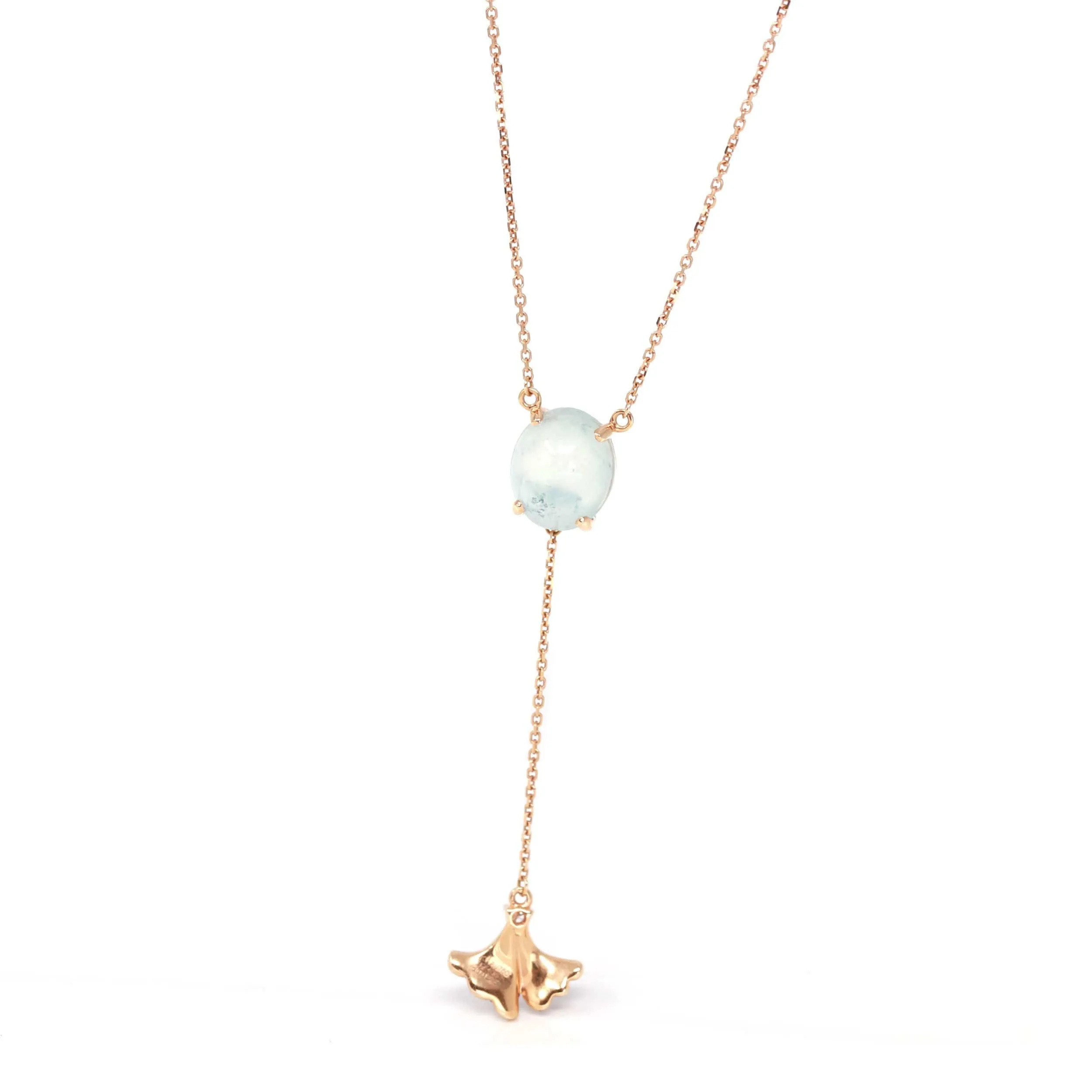 RealJade® "Morning Glory" 18k Rose Gold Genuine Burmese Jadeite Necklace With Diamonds