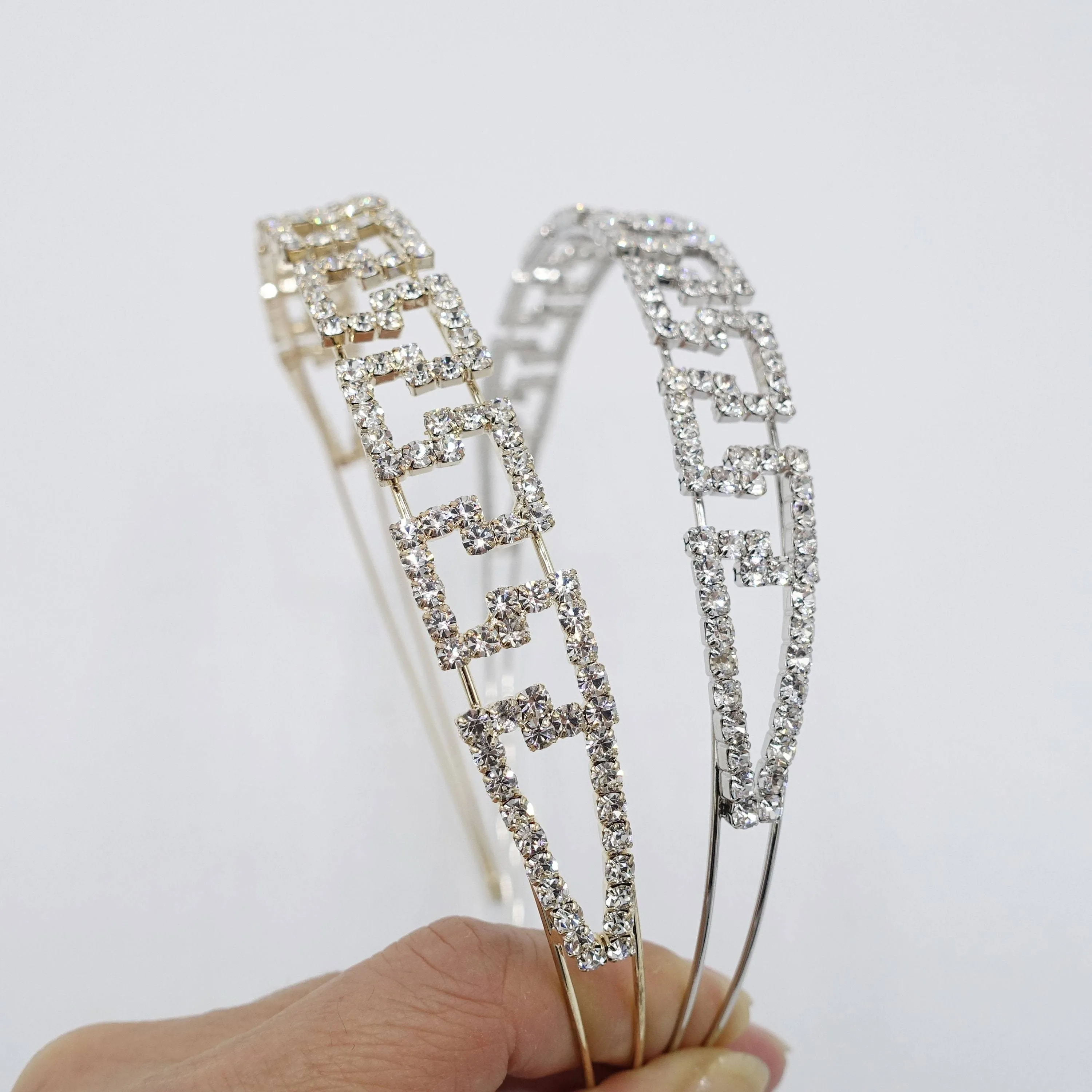 rhinestone maze headband double hairband bling hair accessory for women