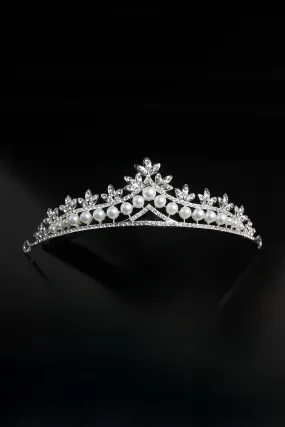 Rhinestone Pearl Wedding Tiara